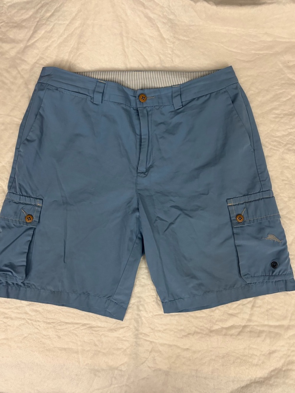 Tommy Bahama Men's Slate Blue Cargo Swim Shorts - Picture 2 of 9